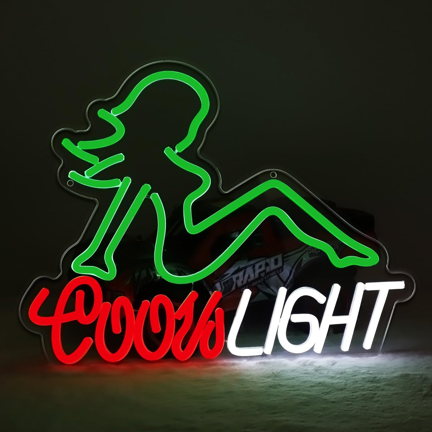 Gloziqoe Crs Light Neon Sign, Beer Neon Signs for Man Cave Bar Decor, Green Lady LED Neon Lights Signs