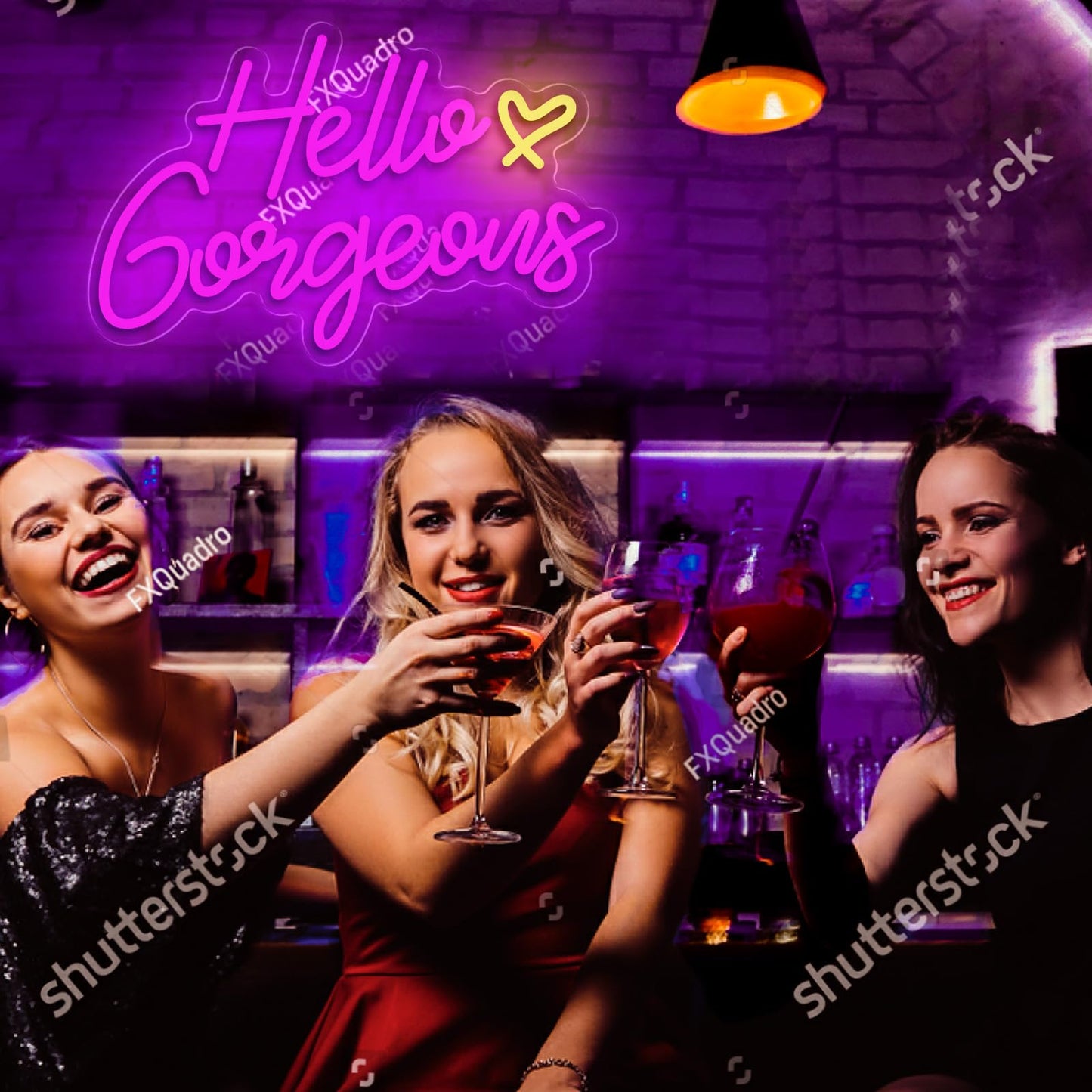 Gloziqoe Hello Gorgeous Neon Sign, Hello Led Neon Sign for Home Wedding Birthday, Hello Beautiful LED Neon Lights Party Decorations(Adjustable Brightness)