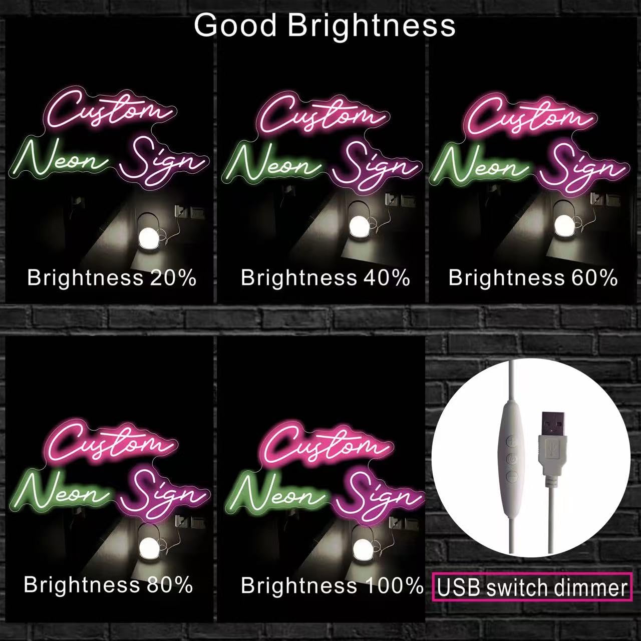 Personalized Custom Neon Sign - LED Name Light Up Sign for Wall, USB & Battery Power Neon Sign Customizable, Large Custom Neon Signs Personalized for Wall Decor