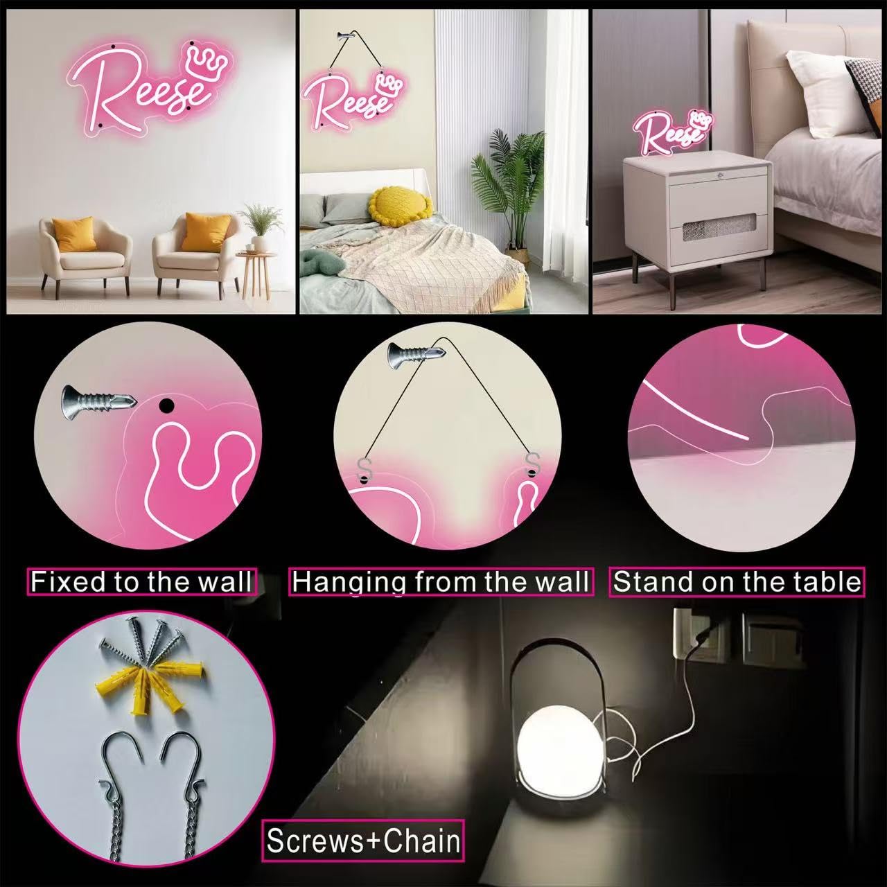 Personalized Custom Neon Sign - LED Name Light Up Sign for Wall, USB & Battery Power Neon Sign Customizable, Large Custom Neon Signs Personalized for Wall Decor