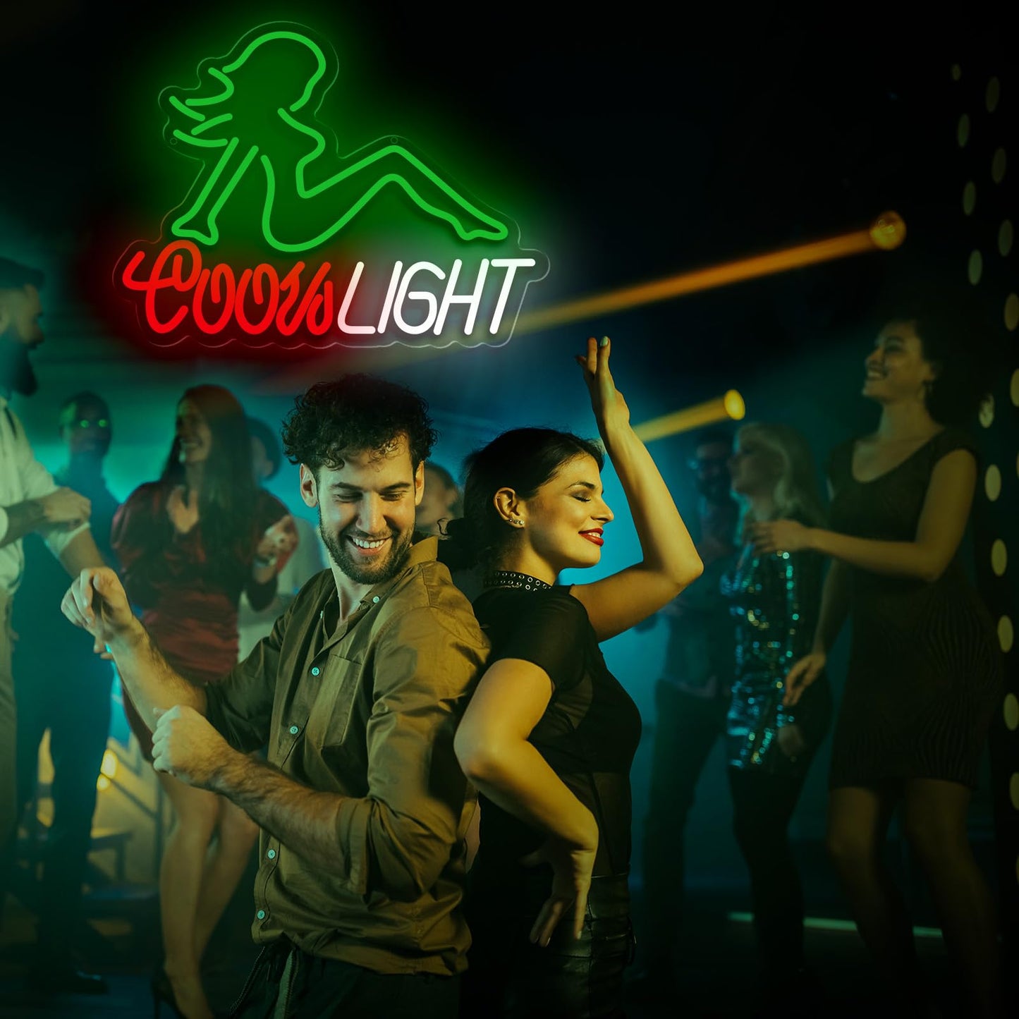 Gloziqoe Crs Light Neon Sign, Beer Neon Signs for Man Cave Bar Decor, Green Lady LED Neon Lights Signs