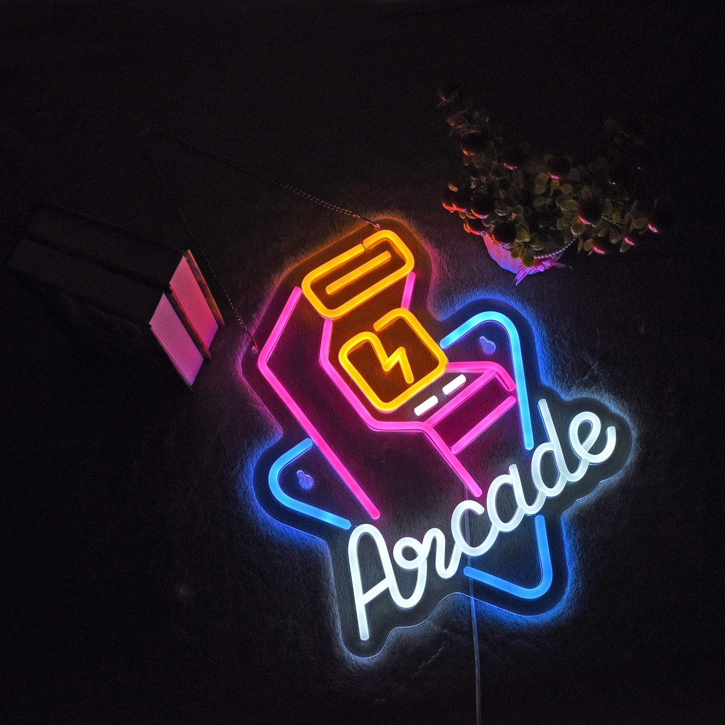 Hoyoelec Arcade Neon Sign for Wall Décor with Dimmable Switch LED Neon Signs Light