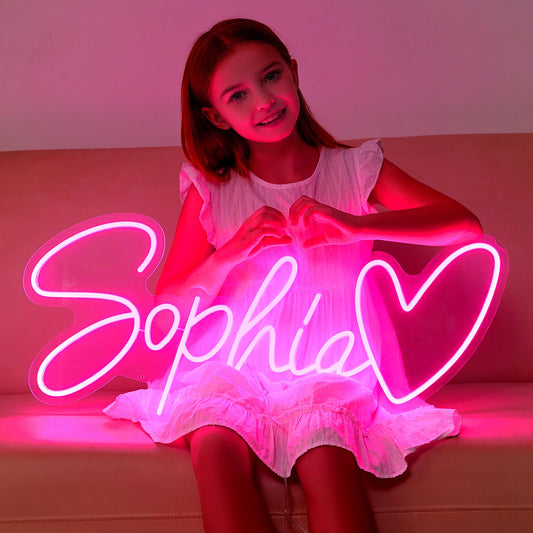 Personalized Custom Neon Sign - LED Name Light Up Sign for Wall, USB & Battery Power Neon Sign Customizable, Large Custom Neon Signs Personalized for Wall Decor
